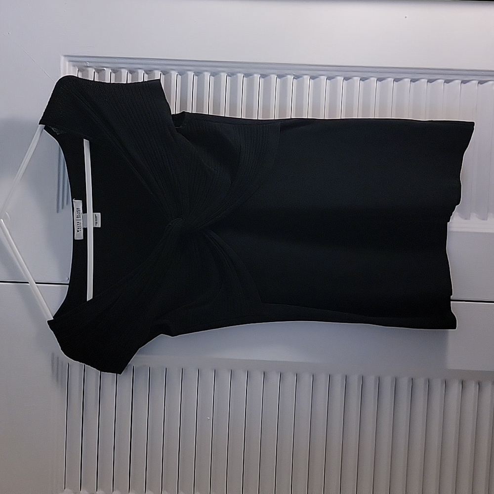 WHBM black short sleeve sweater top